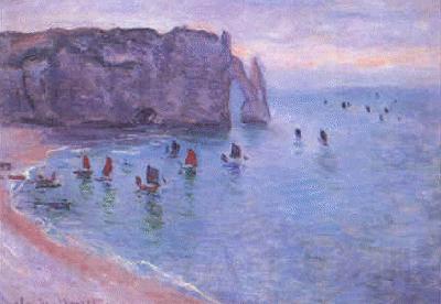 Claude Monet Fishing Boats Leaving Etretat Germany oil painting art